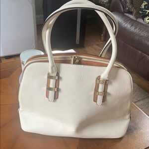 Charming Charlie Elegant Cream Purse with Dual Handles